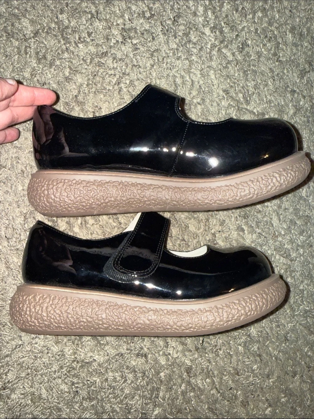 🖤NWOT TEMU BLACK PATENT PLATFORM MARY JANE SHOES SIZE 7/ 38 EUR🖤